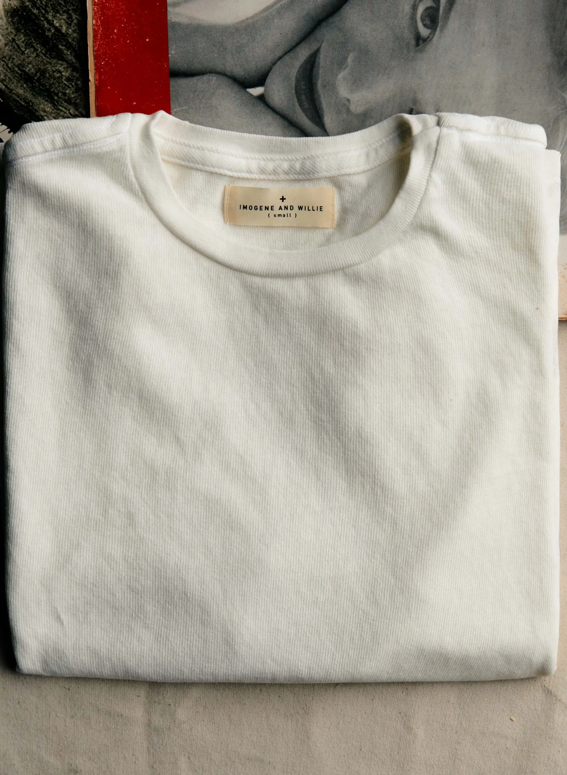 imogene + willie Novel Knit White Crew| T-Shirts