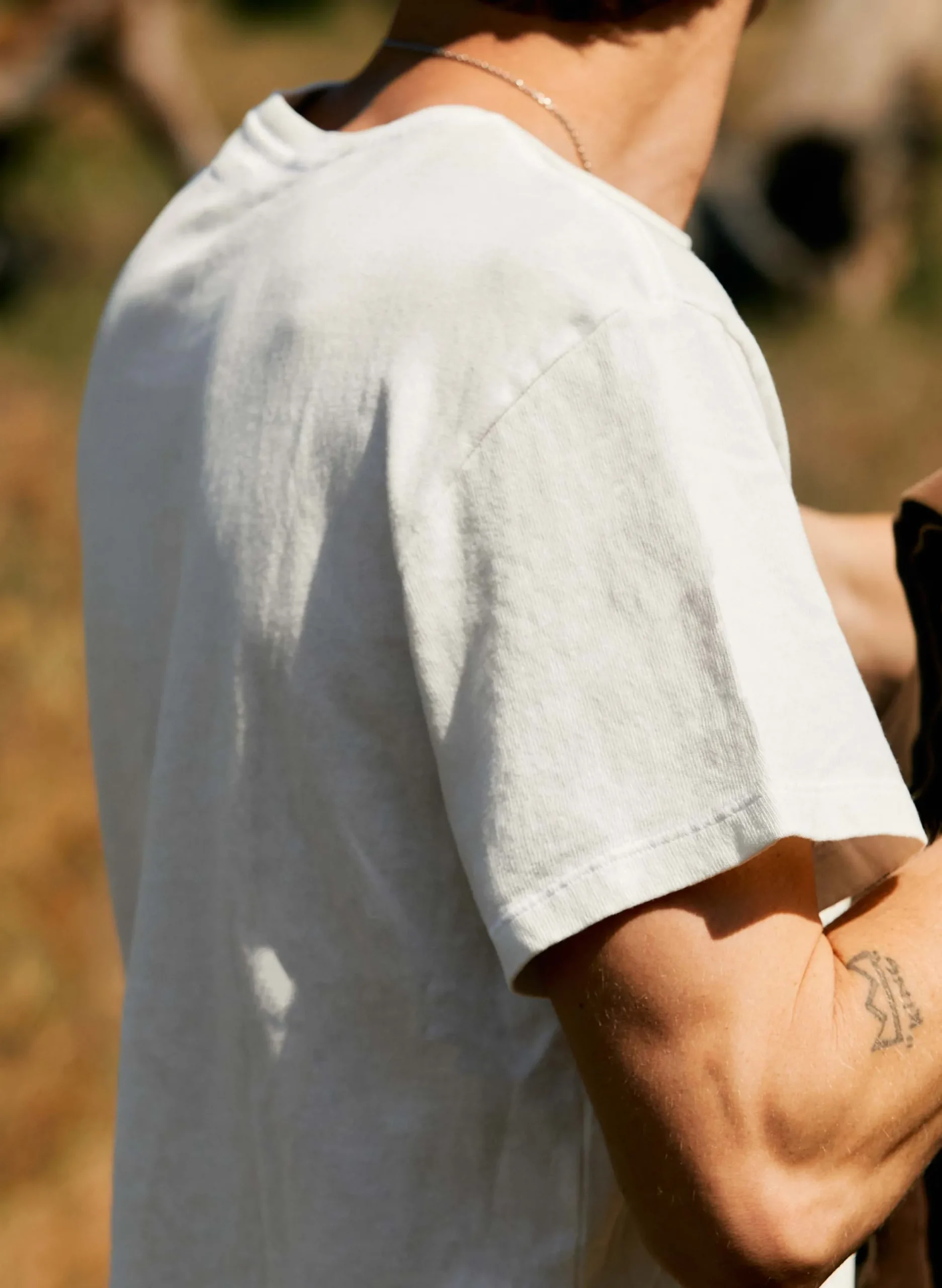 imogene + willie Novel Knit White Crew| T-Shirts