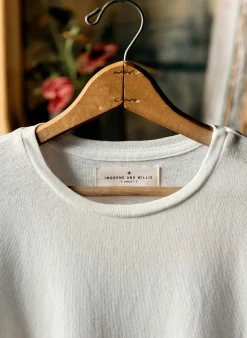 imogene + willie Novel Knit White Crew| T-Shirts