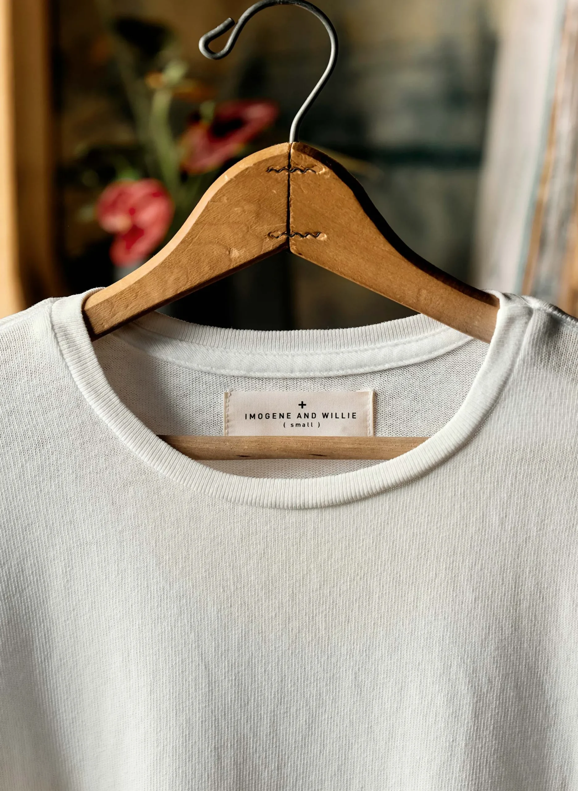 imogene + willie Novel Knit White Crew| T-Shirts