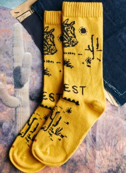 imogene + willie Out West Sock In Yellow|Women Accessories|Accessories