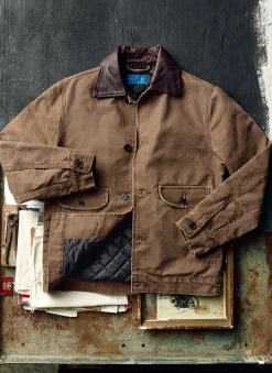 imogene + willie Quilt Lined Canvas Chore Coat In Brown| Jackets