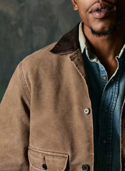 imogene + willie Quilt Lined Canvas Chore Coat In Brown| Jackets