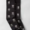 imogene + willie Skull Sock In Charcoal|Women Accessories|Accessories