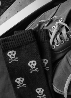 imogene + willie Skull Sock In Charcoal|Women Accessories|Accessories