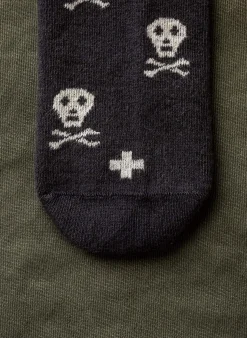 imogene + willie Skull Sock In Charcoal|Women Accessories|Accessories