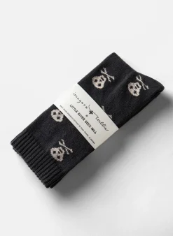 imogene + willie Skull Sock In Charcoal|Women Accessories|Accessories