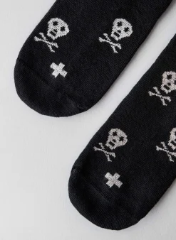imogene + willie Skull Sock In Charcoal|Women Accessories|Accessories
