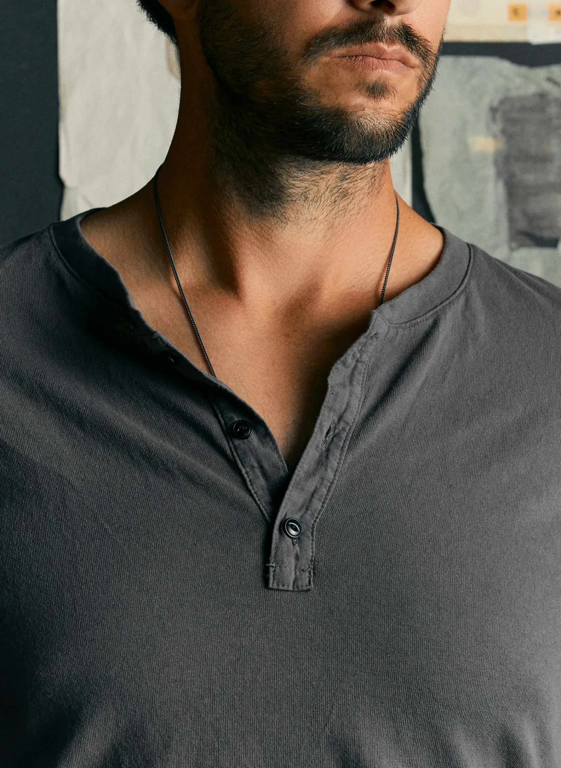 imogene + willie S/s Henley In Faded Black| Knits & Sweaters