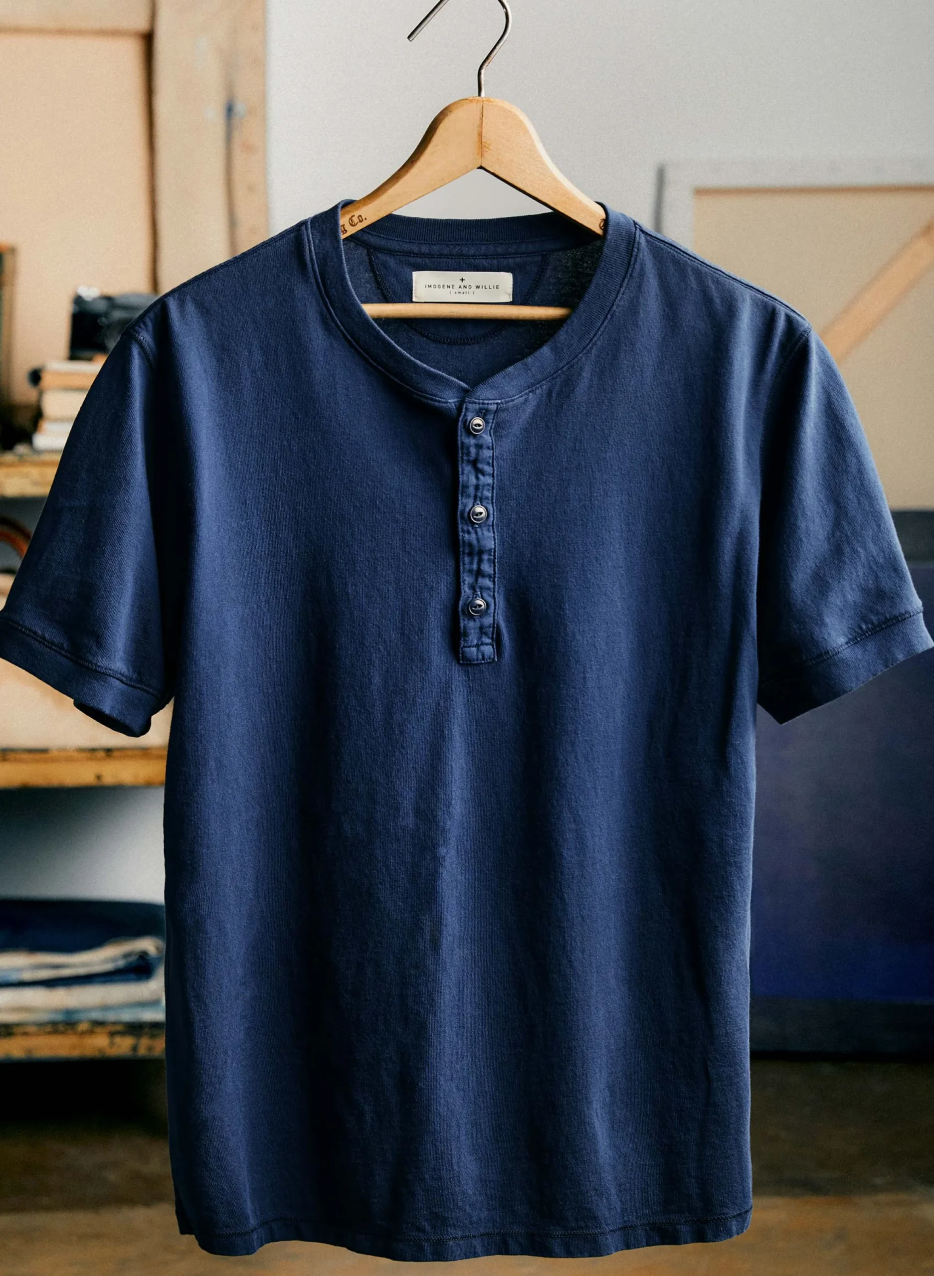 imogene + willie S/s Henley In Navy| Knits & Sweaters