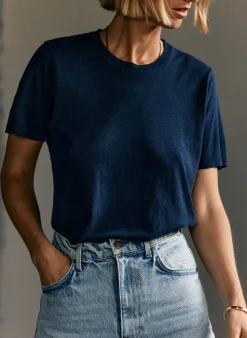 imogene + willie The Cotton Hemp Tee In Midnight|Women Tees + Tanks