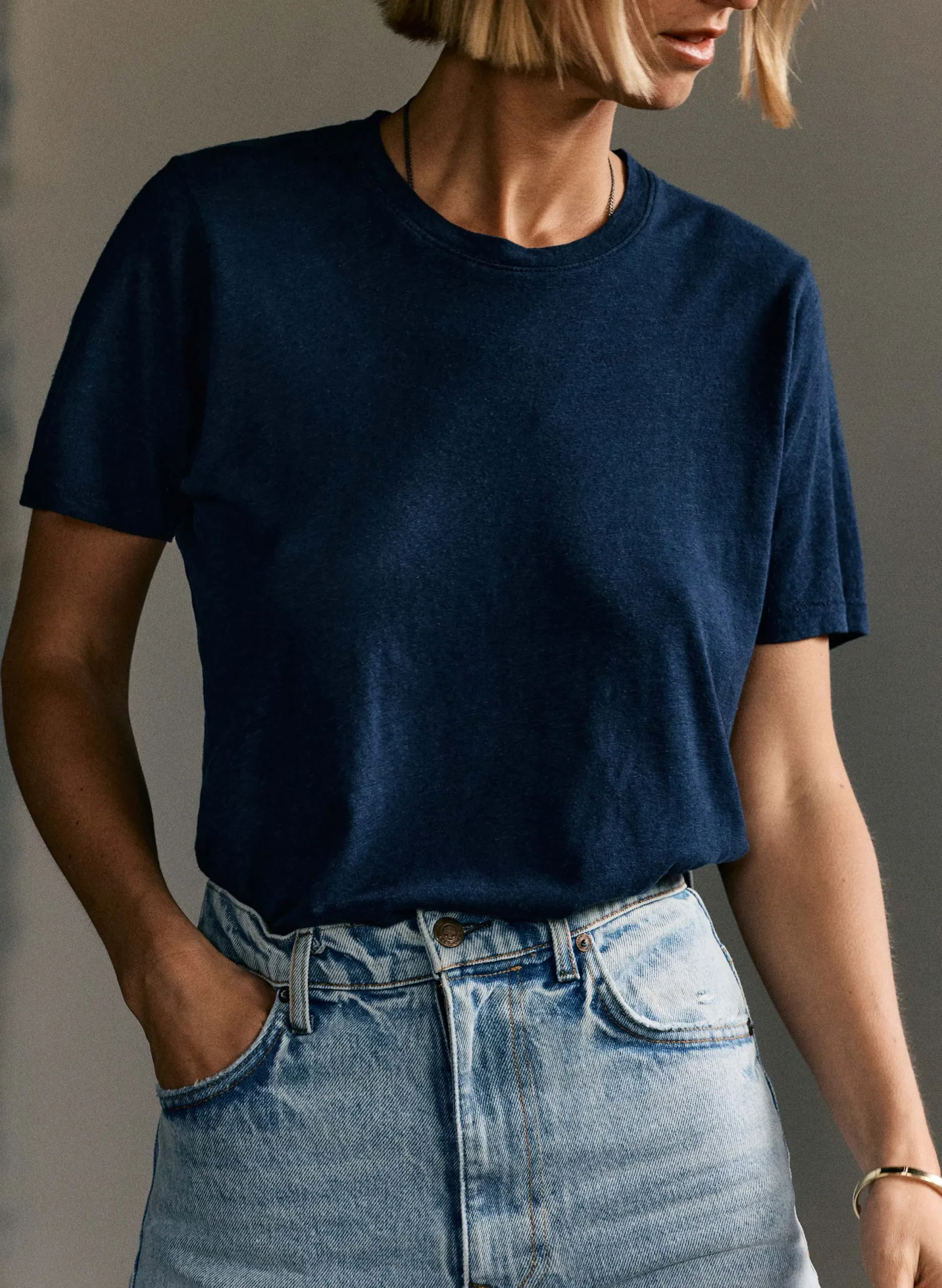 imogene + willie The Cotton Hemp Tee In Midnight|Women Tees + Tanks