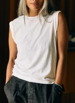 imogene + willie The Cotton Muscle Tee In Vintage White|Women Tees + Tanks
