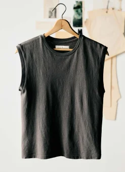 imogene + willie The Cotton Muscle Tee In Faded Black|Women Tees + Tanks