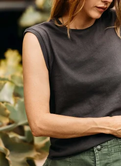 imogene + willie The Cotton Muscle Tee In Faded Black|Women Tees + Tanks