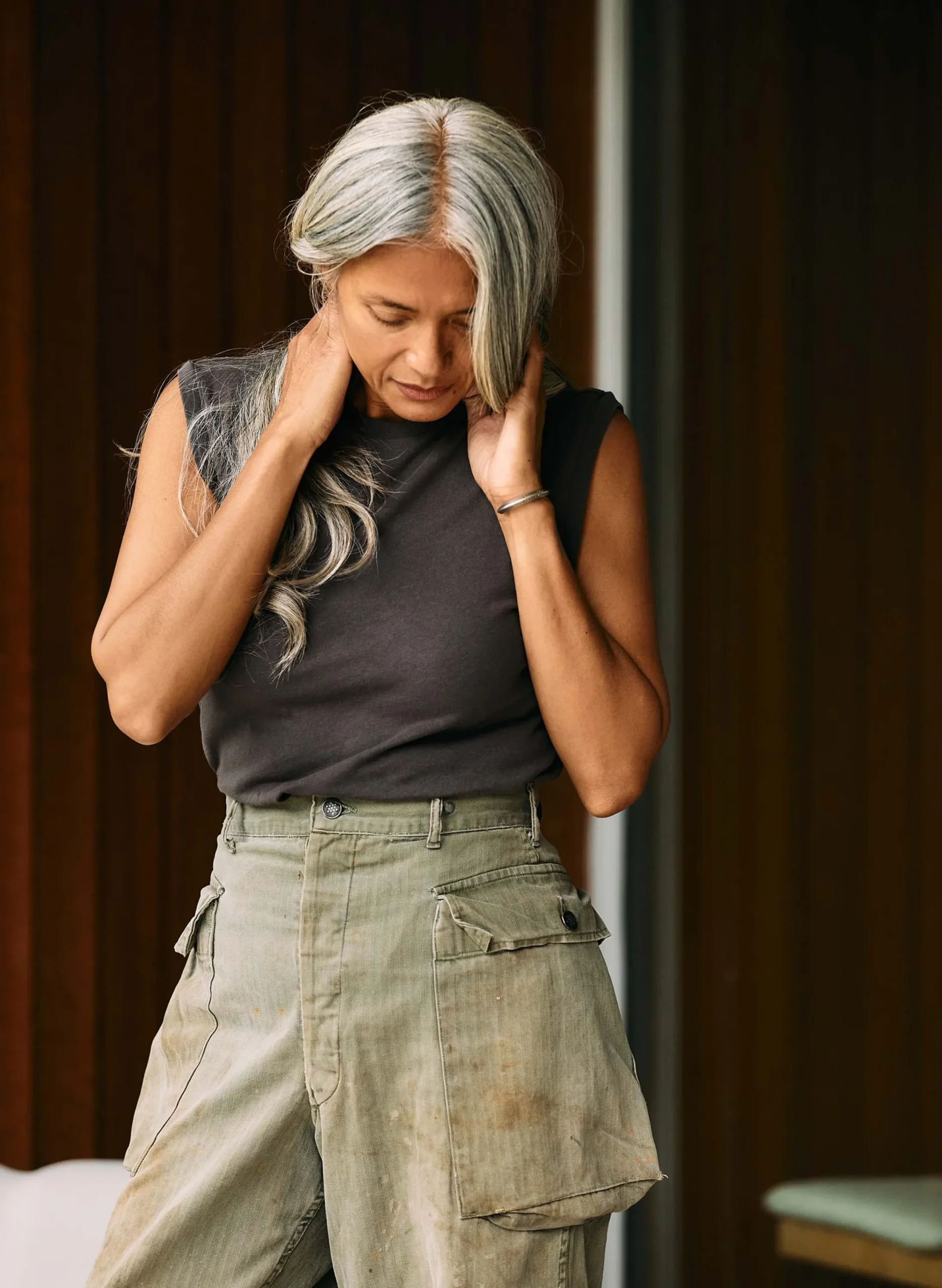 imogene + willie The Cotton Muscle Tee In Faded Black|Women Tees + Tanks