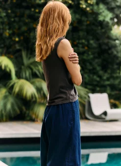 imogene + willie The Cotton Muscle Tee In Faded Black|Women Tees + Tanks