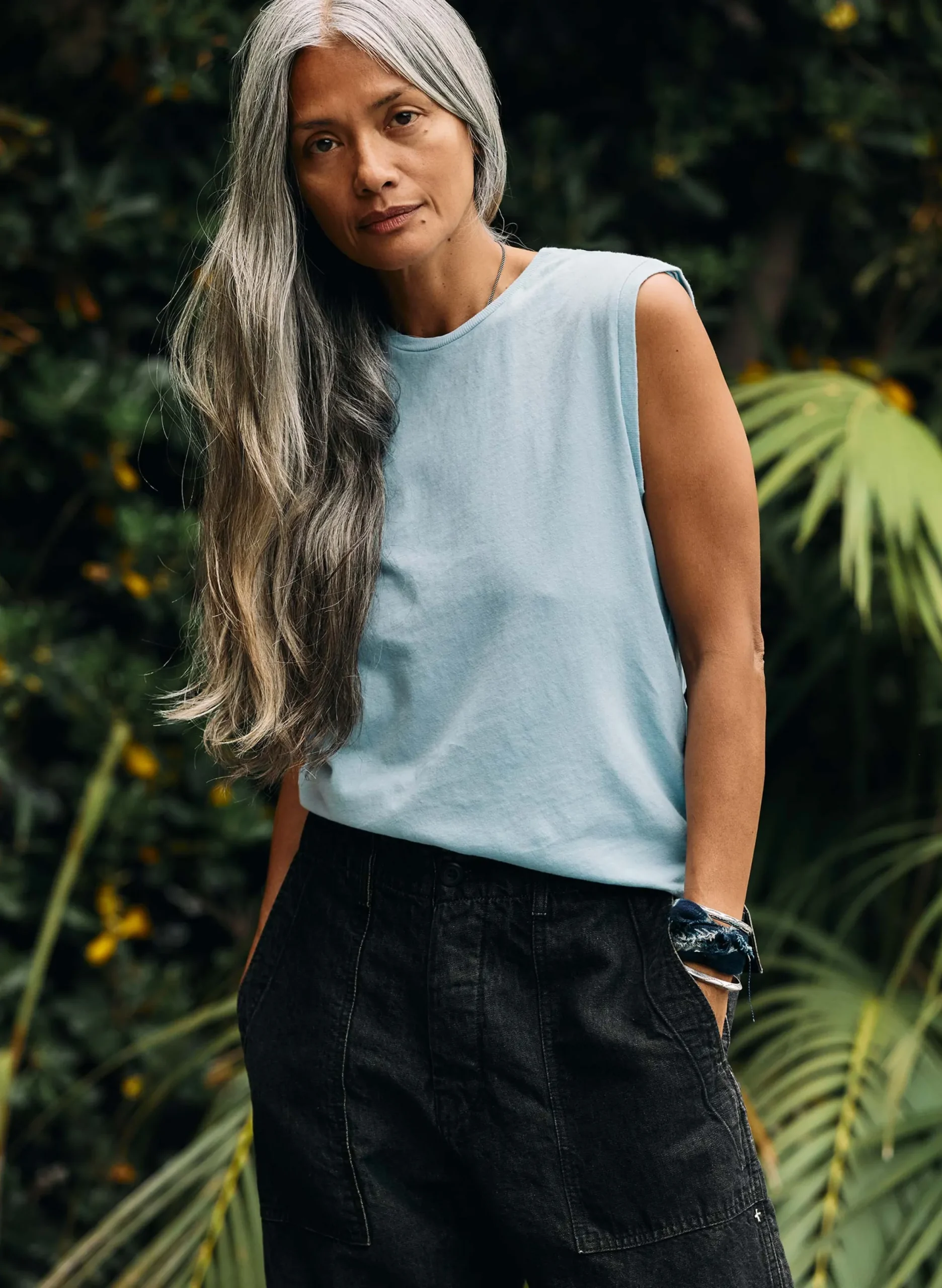 imogene + willie The Cotton Muscle Tee In Sky Blue|Women Tees + Tanks