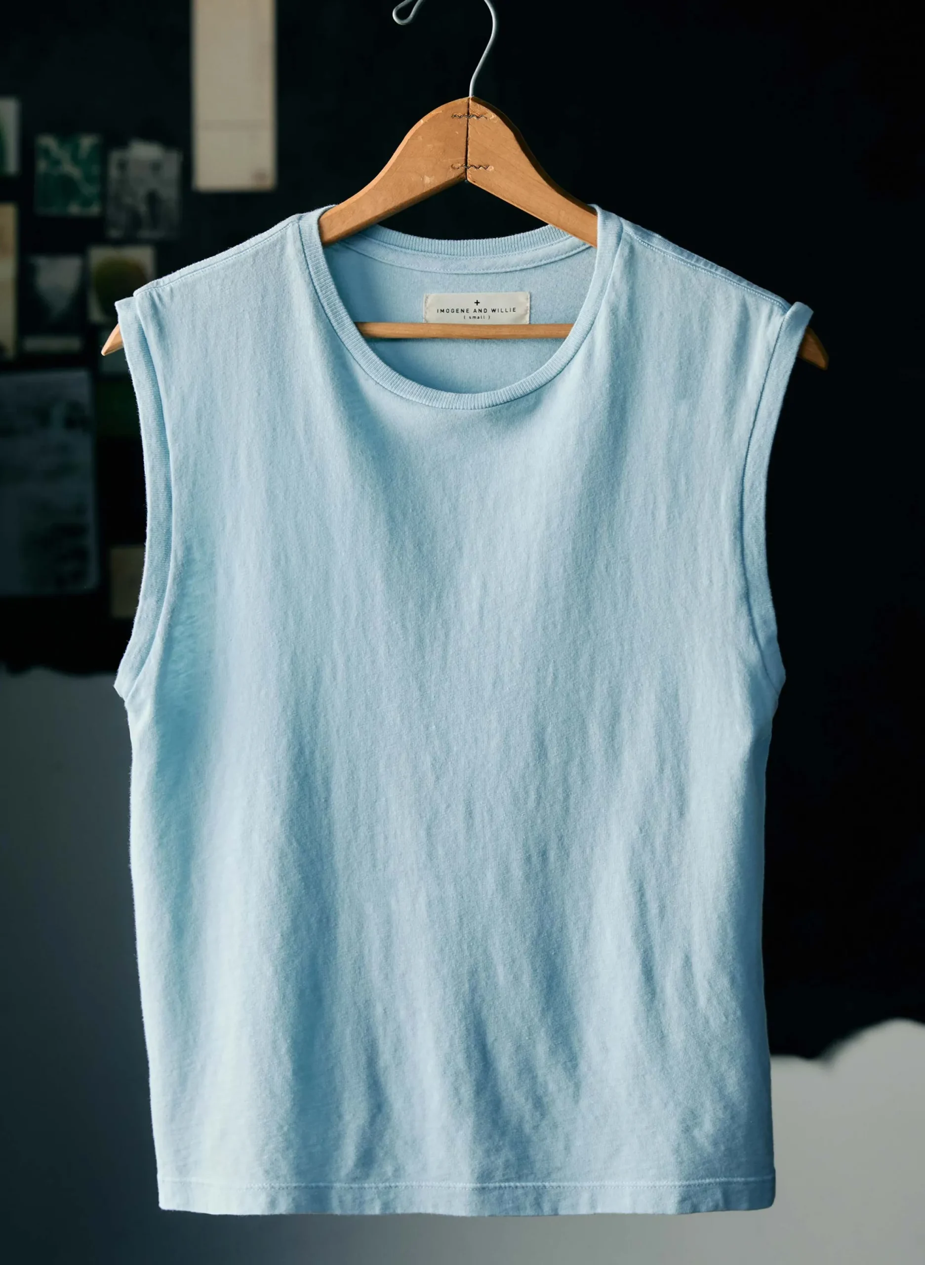 imogene + willie The Cotton Muscle Tee In Sky Blue|Women Tees + Tanks