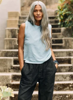 imogene + willie The Cotton Muscle Tee In Sky Blue|Women Tees + Tanks