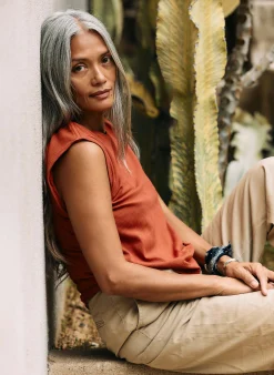 imogene + willie The Cotton Muscle Tee In Terracotta|Women Tees + Tanks