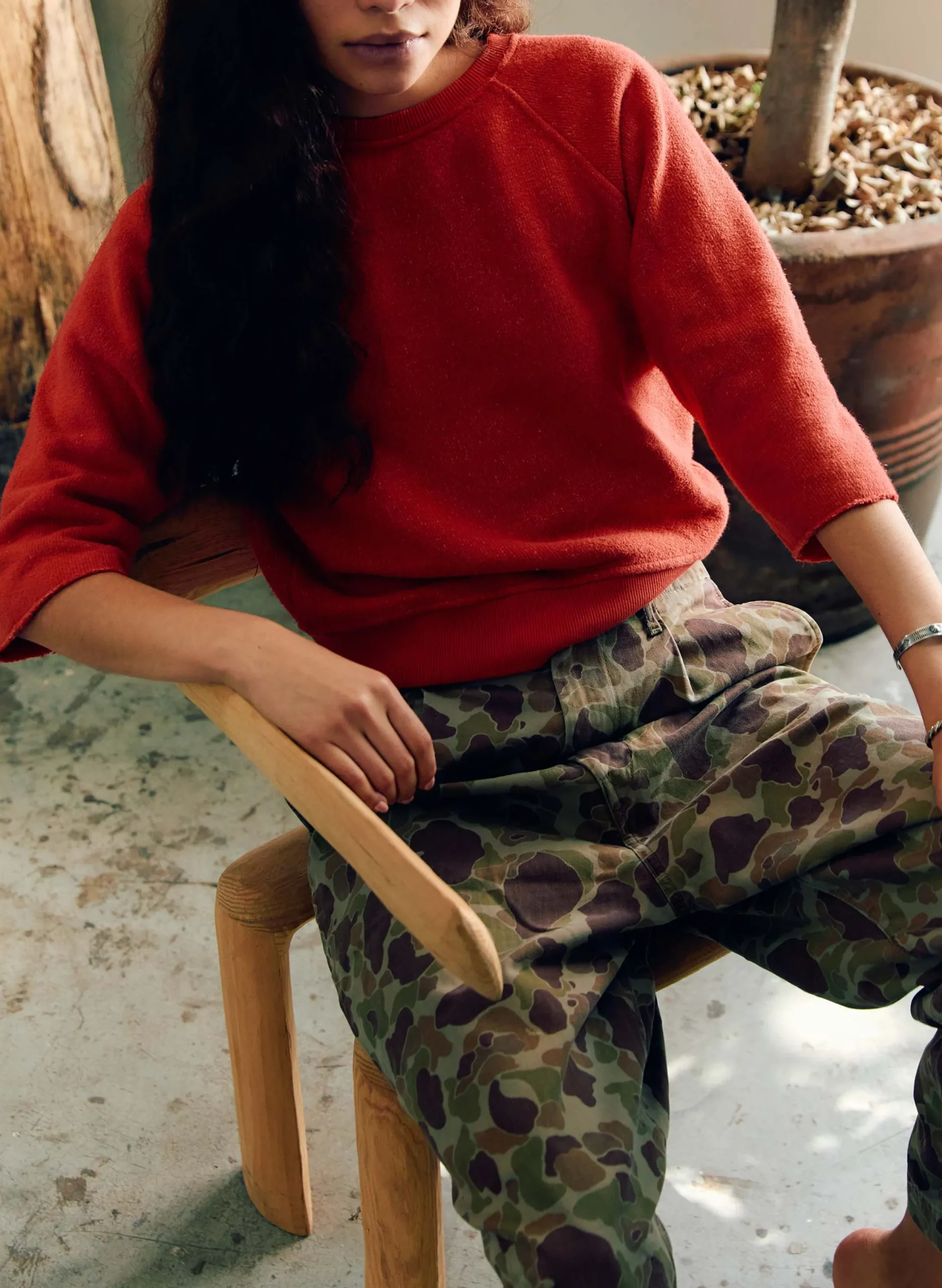 imogene + willie The Cut Sleeve Sweatshirt In Poppy|Women Knits & Sweaters