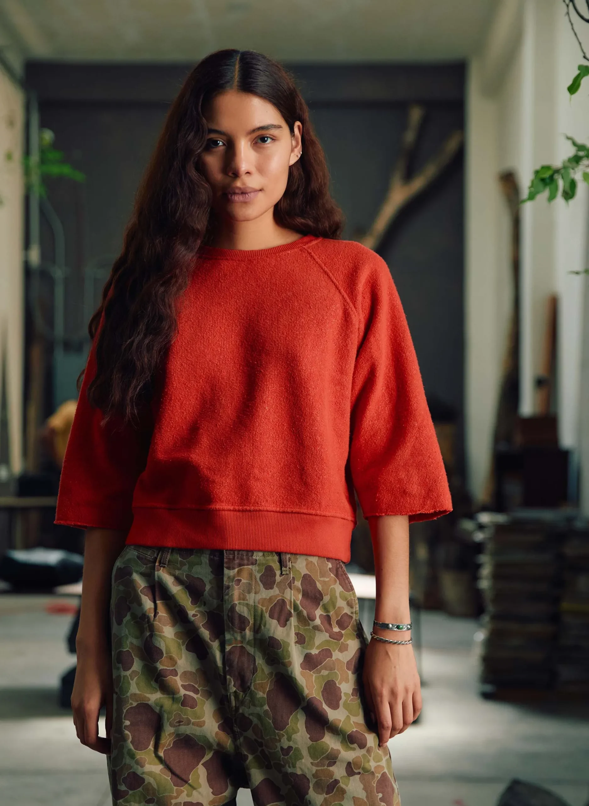imogene + willie The Cut Sleeve Sweatshirt In Poppy|Women Knits & Sweaters