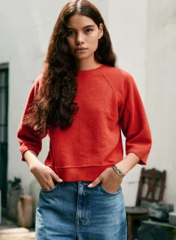 imogene + willie The Cut Sleeve Sweatshirt In Poppy|Women Knits & Sweaters