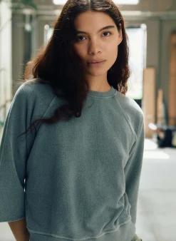 imogene + willie The Cut Sleeve Sweatshirt In Sage|Women Knits & Sweaters