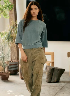 imogene + willie The Cut Sleeve Sweatshirt In Sage|Women Knits & Sweaters