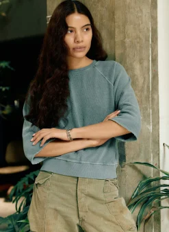 imogene + willie The Cut Sleeve Sweatshirt In Sage|Women Knits & Sweaters