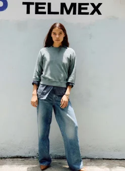 imogene + willie The Cut Sleeve Sweatshirt In Sage|Women Knits & Sweaters