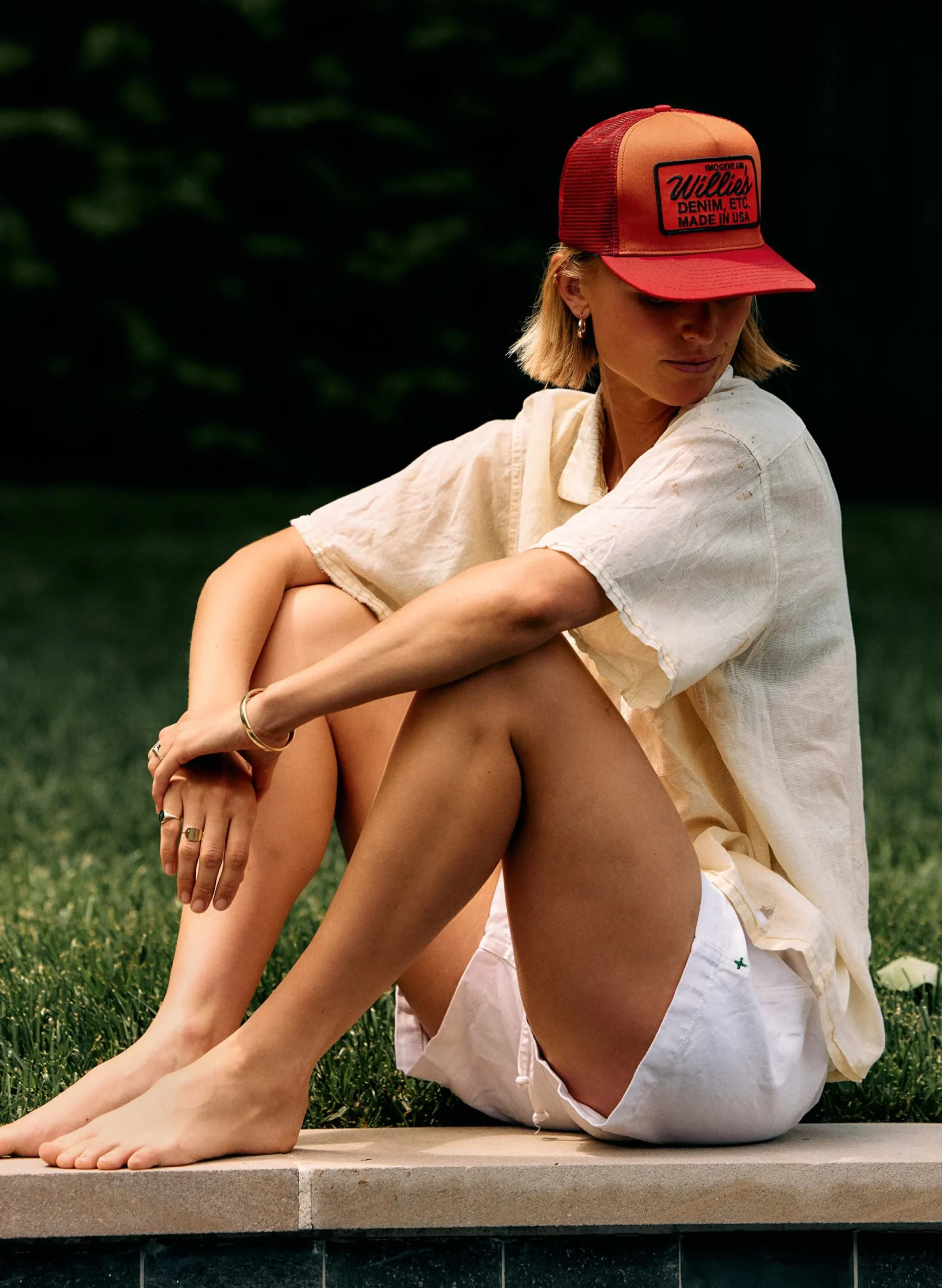 imogene + willie The "denim Etc" Trucker In Orange|Women Accessories|Accessories