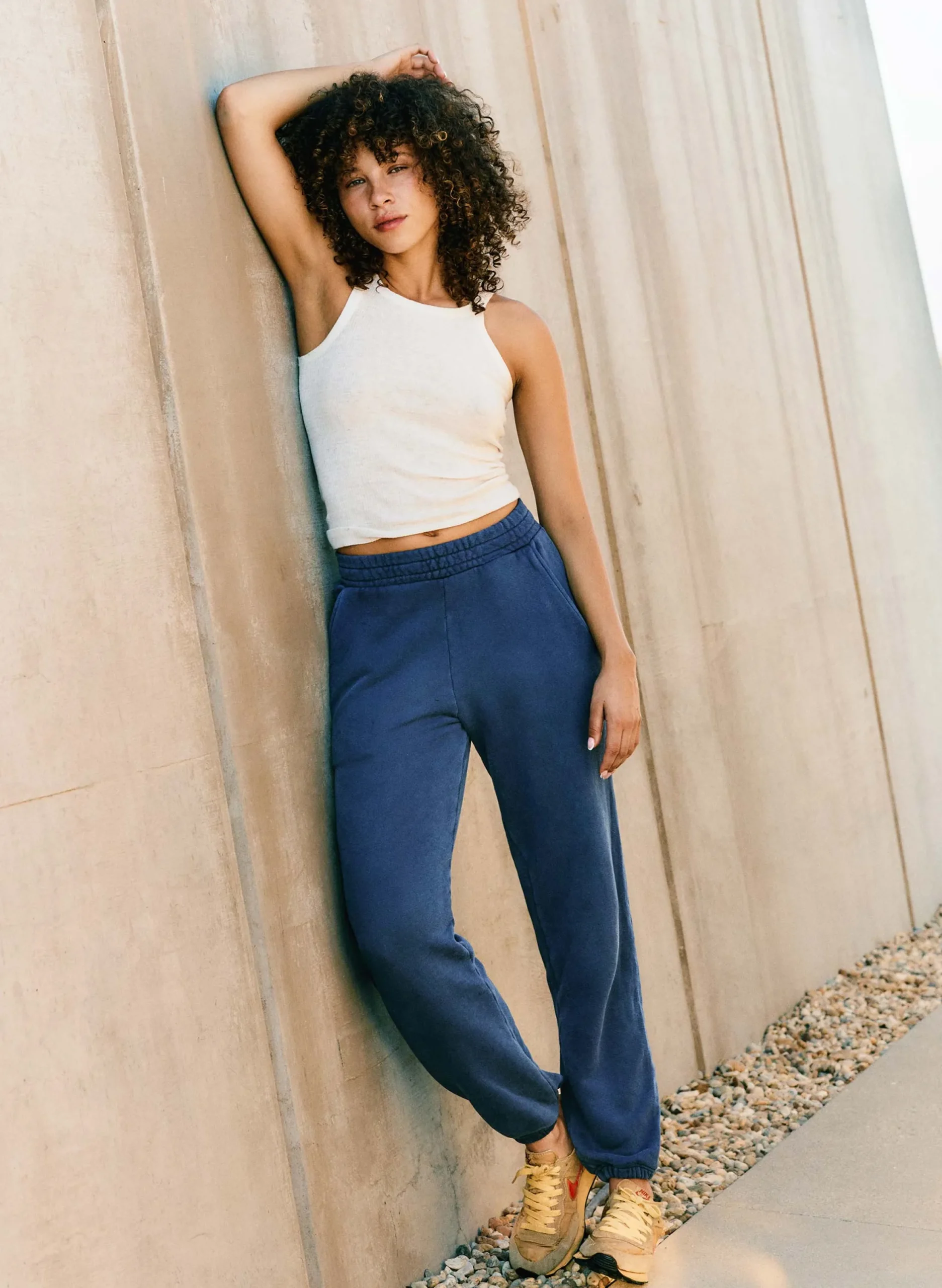 imogene + willie The Drawstring Sweatpant In Faded Blue|Women Pants & Shorts