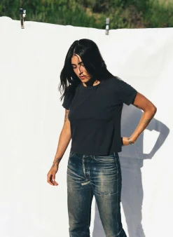 imogene + willie The Drop Tee In Faded Black|Women Tees + Tanks