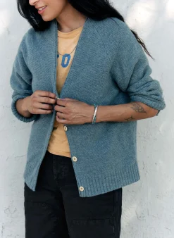 imogene + willie The Evie Knit Cardigan In Powder Blue|Women Knits & Sweaters|Jackets