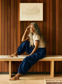 imogene + willie The Flight Pant In Sashiko Indigo|Women Pants & Shorts