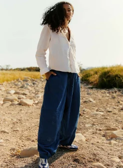 imogene + willie The Flight Pant In Sashiko Indigo|Women Pants & Shorts