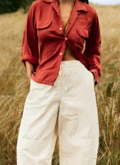 imogene + willie The Flight Pant In White Ripstop|Women Pants & Shorts