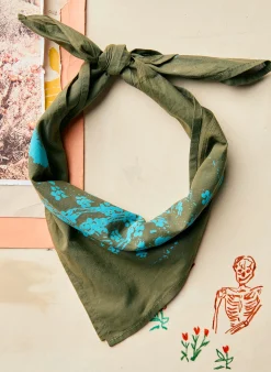 imogene + willie The "flower Print" Bandana In Olive|Women Accessories|Accessories