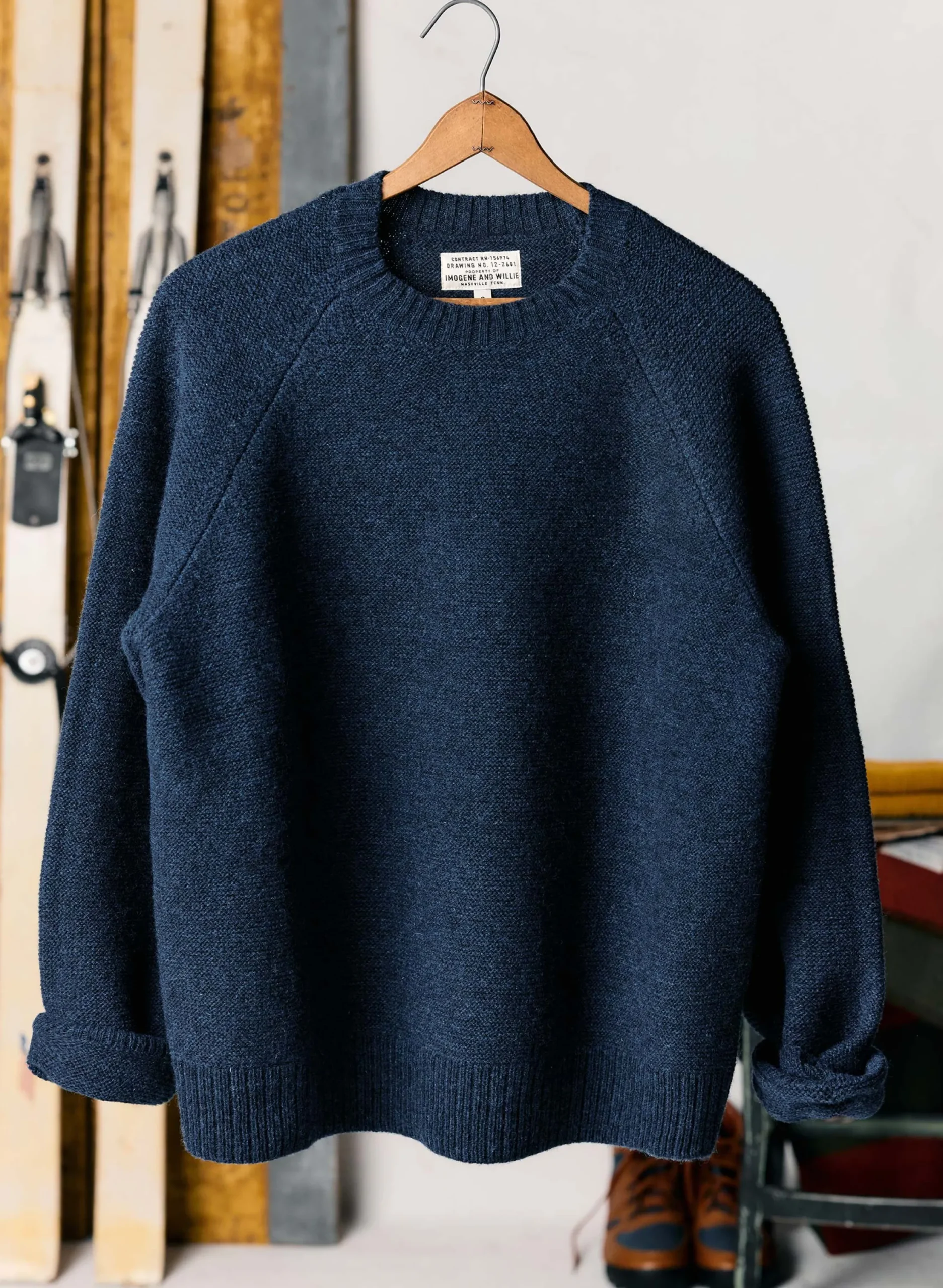 imogene + willie The Galway Wool Sweater In Navy|Women Knits & Sweaters