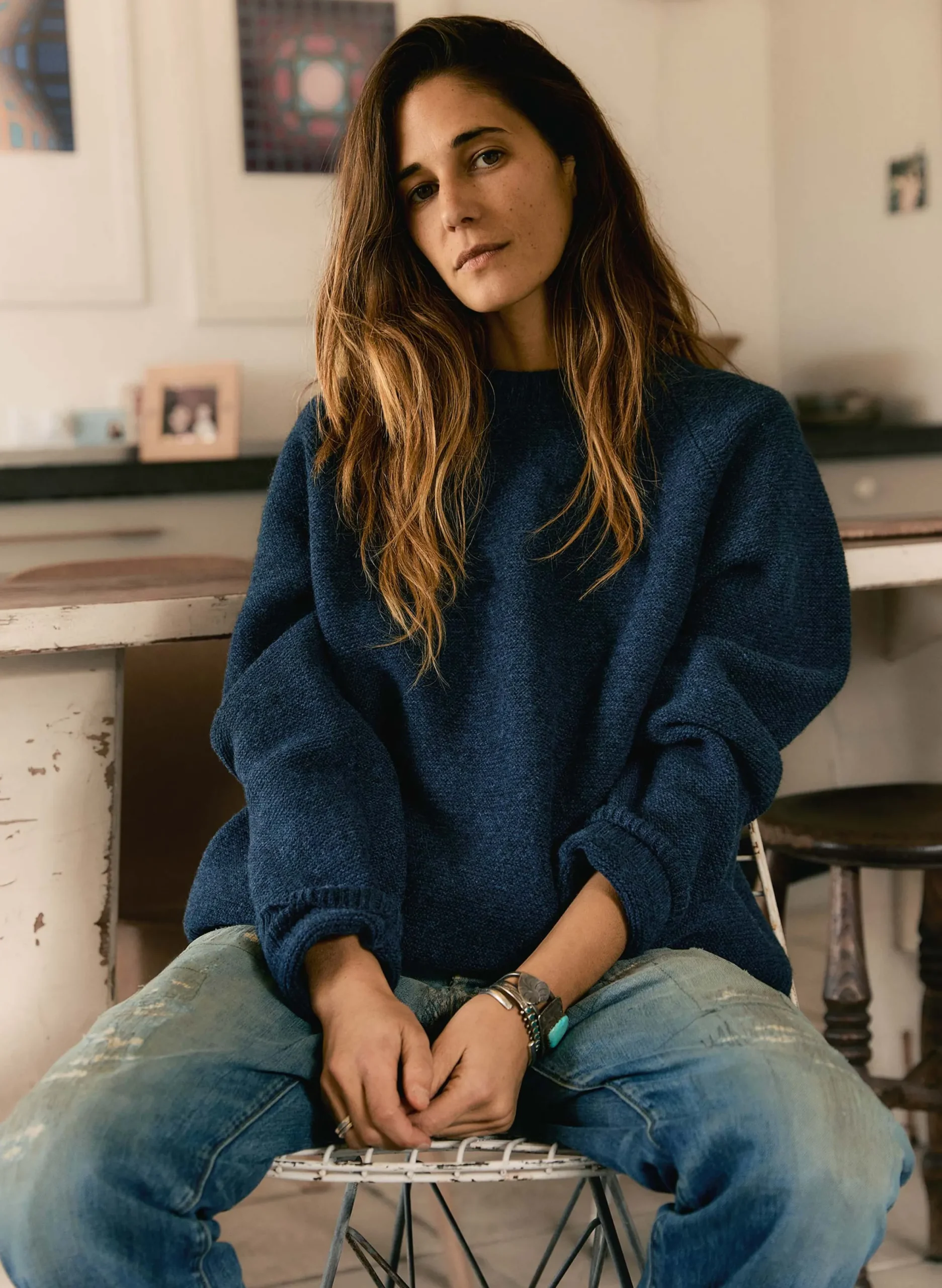 imogene + willie The Galway Wool Sweater In Navy|Women Knits & Sweaters