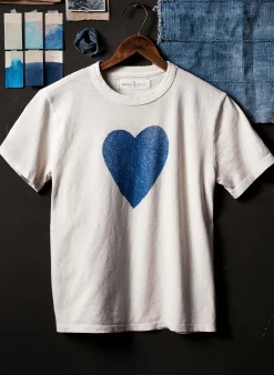 imogene + willie The "heart" Tee In Blue|Women Graphic Tees|Graphic Tees