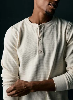 imogene + willie The Knit Waffle Henley In Vintage White| Knits & Sweaters