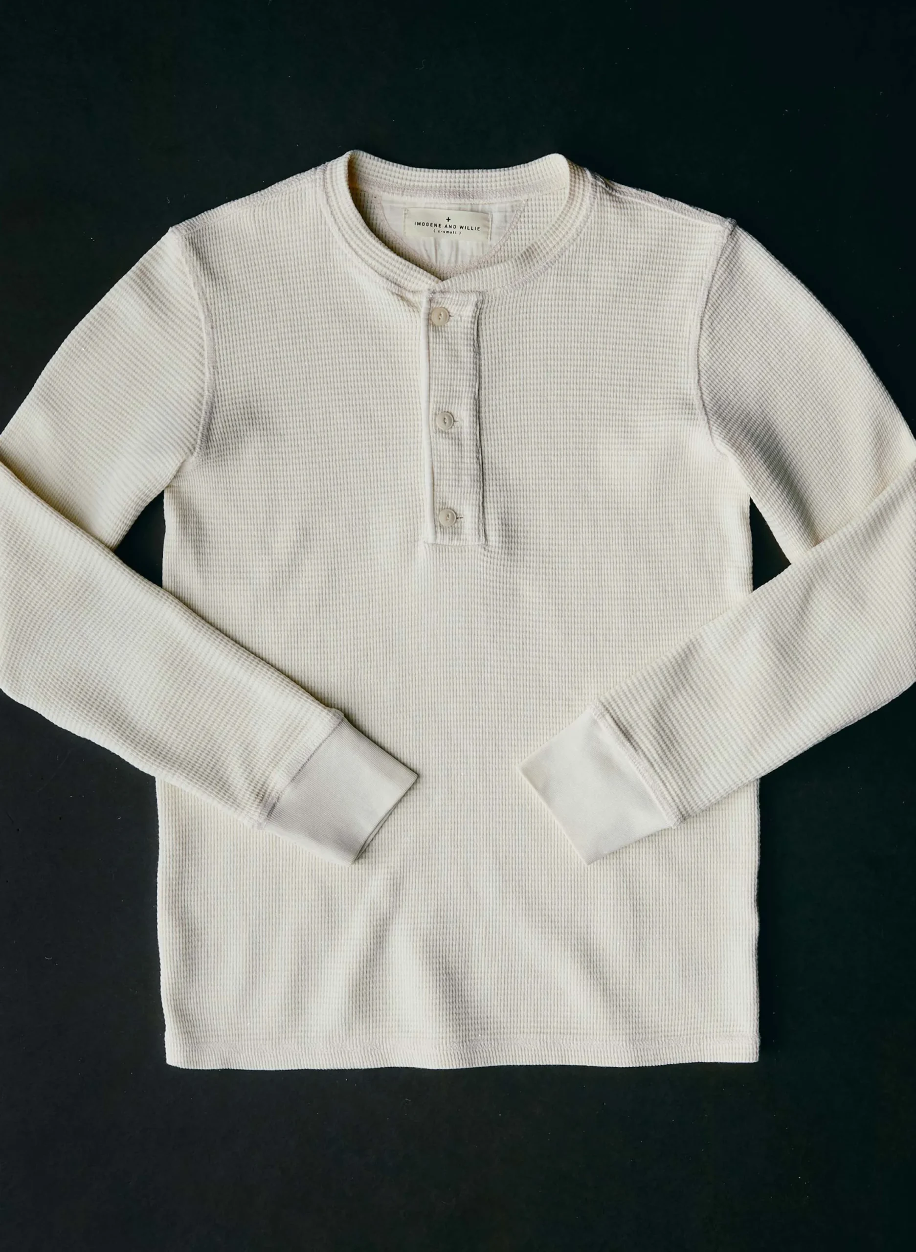imogene + willie The Knit Waffle Henley In Vintage White| Knits & Sweaters