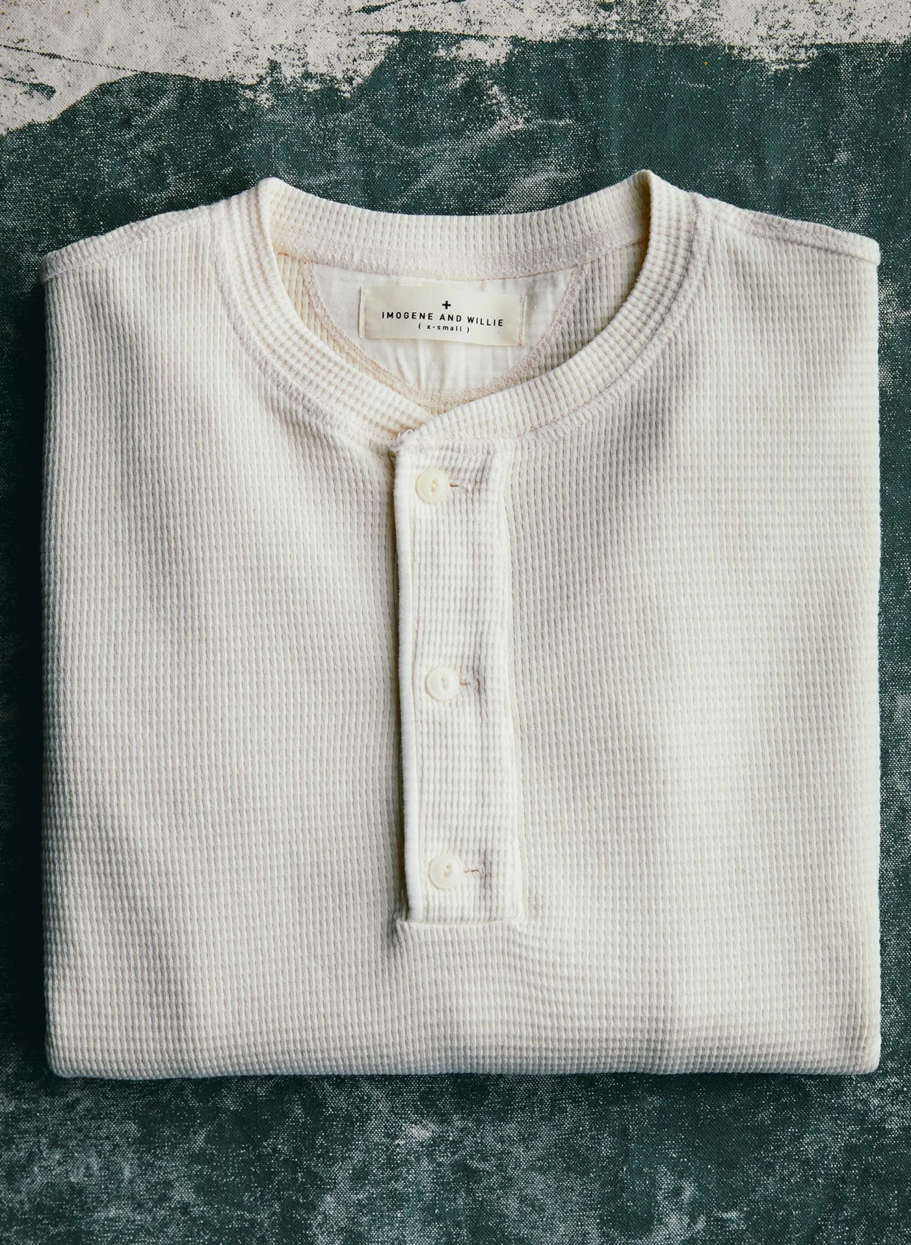 imogene + willie The Knit Waffle Henley In Vintage White| Knits & Sweaters