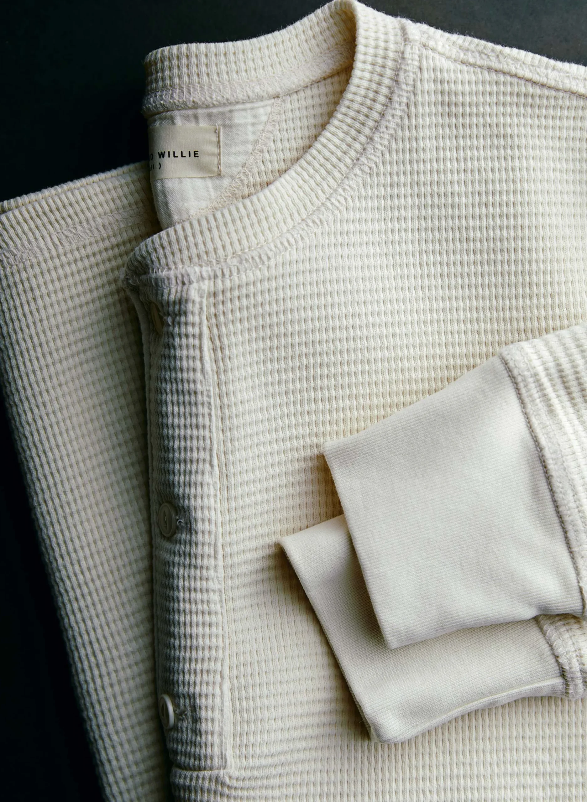 imogene + willie The Knit Waffle Henley In Vintage White| Knits & Sweaters