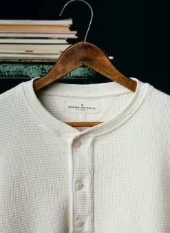 imogene + willie The Knit Waffle Henley In Vintage White| Knits & Sweaters