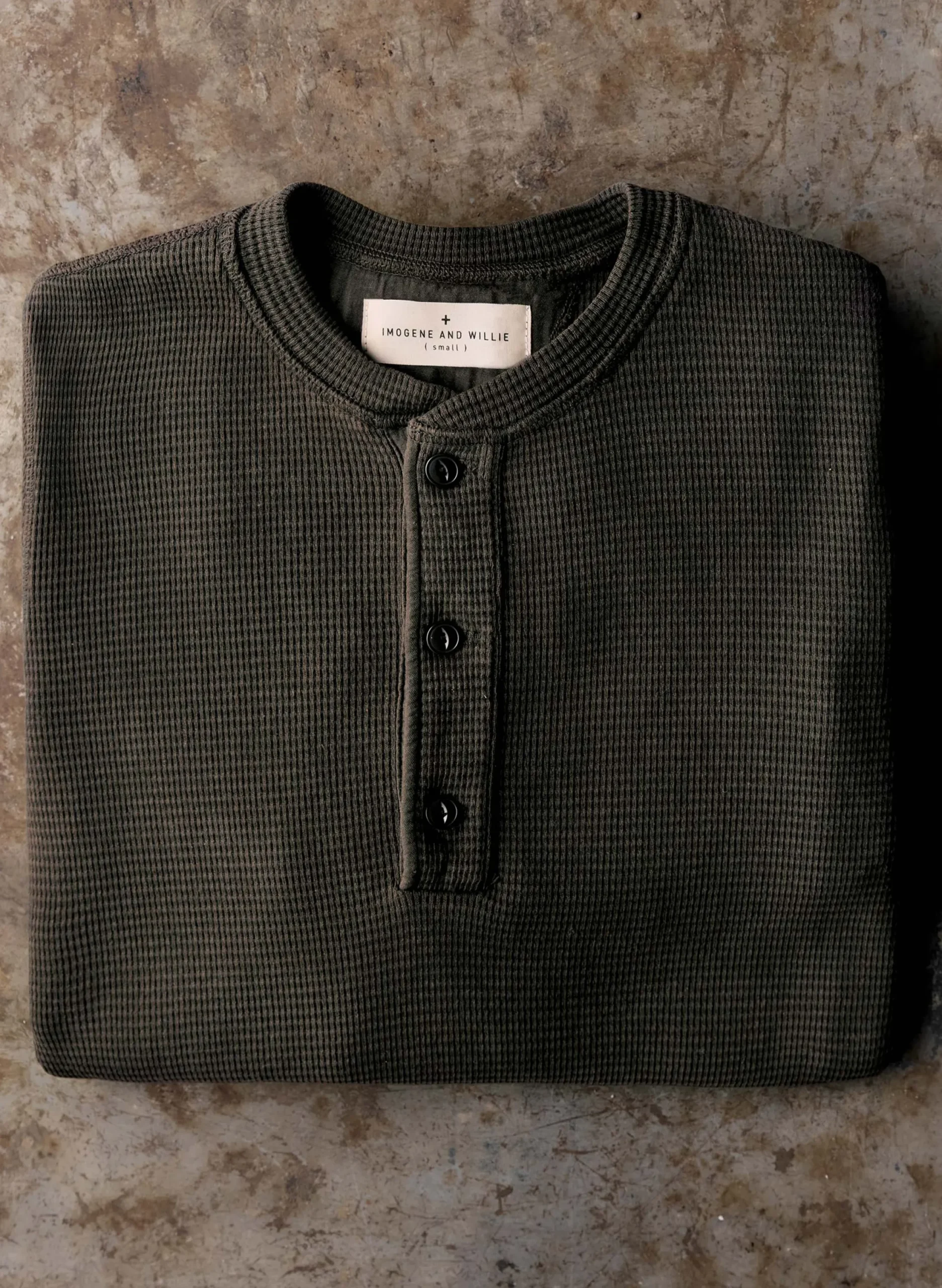 imogene + willie The Knit Waffle Henley In Forest| Knits & Sweaters