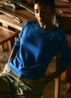 imogene + willie The Long Sleeve Raglan In Klein Blue|Women Tees + Tanks|Knits & Sweaters